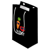 V-Edgy Funny Veggie Pun Dark BG Klein Cadeauzakje (Voorkant Gekanteld)