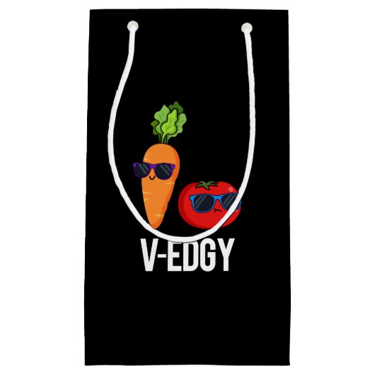 V-Edgy Funny Veggie Pun Dark BG Klein Cadeauzakje (Voorkant)