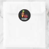 V-Edgy Funny Veggie Pun Dark BG Ronde Sticker (Tas)