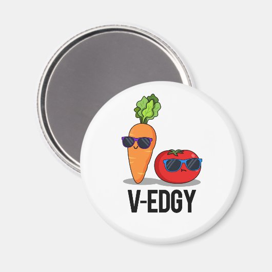 V-Edgy Funny Veggie Pun Magneet (Voorkant / Achterkant)