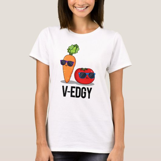 V-Edgy Funny Veggie Pun T-shirt (Voorkant)