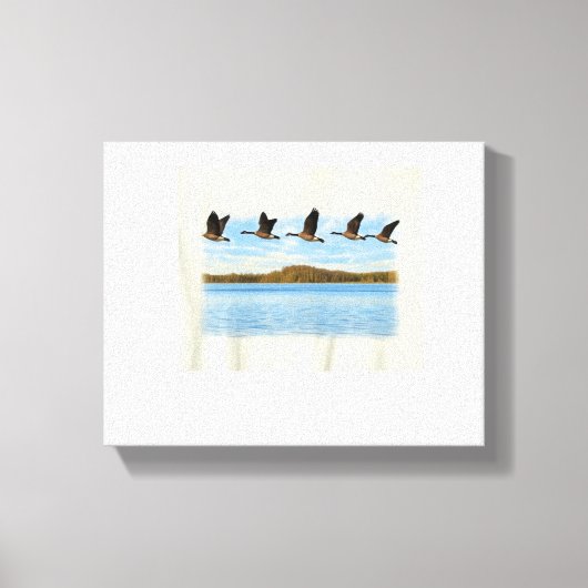 V-formatievlucht Canvas Afdruk (Voorkant)