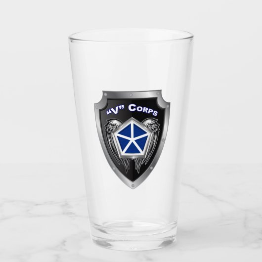 V Gepantserde Korps Schild Glas (Voorkant)