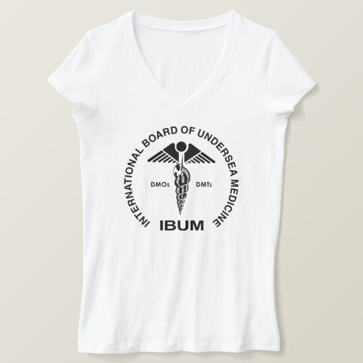 V-hals T-shirt bij vrouw (Design voorkant)