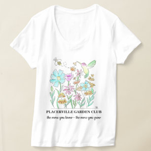 V-hals T-shirt met tuinen ontwerp