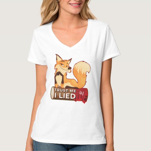 V-hals T-shirt: Vertrouw me (wit) T-shirt (Voorkant)