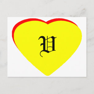 "V" Hart Geel Rood Bruiloftsuitnodiging Het MUSEUM Uitnodiging Briefkaart