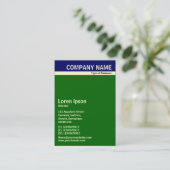 V Header Band - Dark Blue, Cream and Green 006600 Visitekaartje (Staand voorkant)