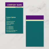 V Header Band - Deep Paars, Cream en Blauwgroen Visitekaartje (Voorkant / Achterkant)