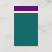V Header Band - Deep Paars, Cream en Blauwgroen Visitekaartje (Achterkant)