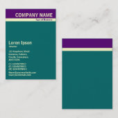 V Header Band - Deep Paars, Cream en Blauwgroen Visitekaartje (Voorkant / Achterkant)