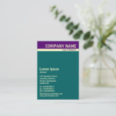 V Header Band - Deep Paars, Cream en Blauwgroen Visitekaartje (Staand voorkant)