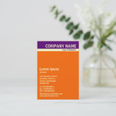 V Header Band - Deep Paars, Cream en Oranje Visitekaartje (Staand voorkant)