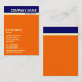 V Header Band - Donkerblauw, room en Oranje FF6600 Visitekaartje (Voorkant / Achterkant)