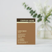 V Header Band - Donkerbruin, crème en bruin Visitekaartje (Staand voorkant)