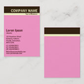 V Header Band - Donkerbruin, crème en roze FF99CC Visitekaartje (Voorkant / Achterkant)