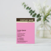 V Header Band - Donkerbruin, crème en roze FF99CC Visitekaartje (Staand voorkant)