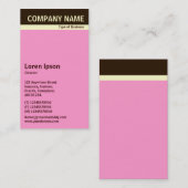 V Header Band - Donkerbruin, crème en roze FF99CC Visitekaartje (Voorkant / Achterkant)