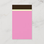 V Header Band - Donkerbruin, crème en roze FF99CC Visitekaartje (Achterkant)