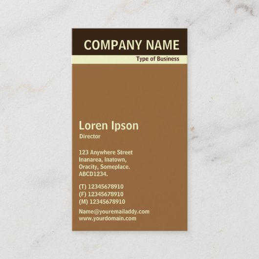 V Header Band - Donkerbruin, room en bruin Visitekaartje (Voorkant)