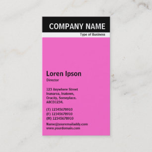 V Header Band - Zwart met Roze FF66CC Visitekaartje