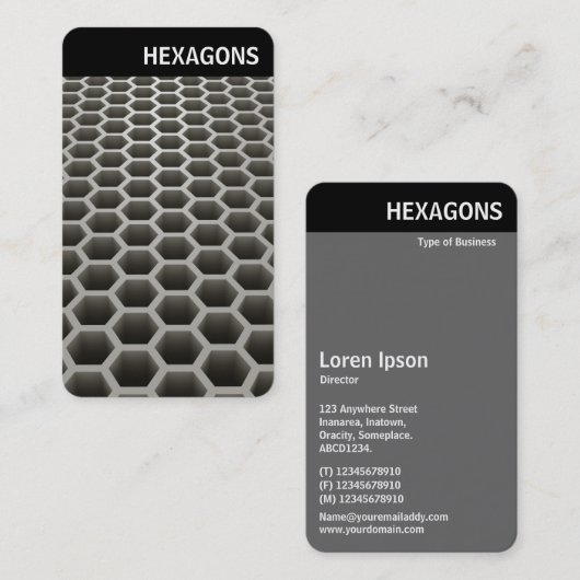 V-header - Honingraat Perspectief Warm Visitekaartje (Voorkant / Achterkant)