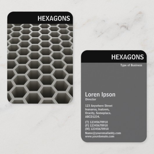 V-header - Honingraat Perspectief Warm Visitekaartje (Voorkant / Achterkant)