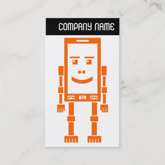 V Header - Robo-Phone - Orange Visitekaartje (Voorkant)