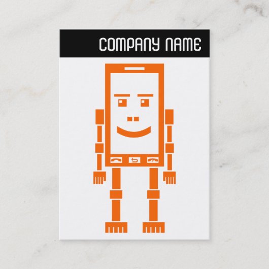 V Header - Robo Phone - Orange Visitekaartje (Voorkant)