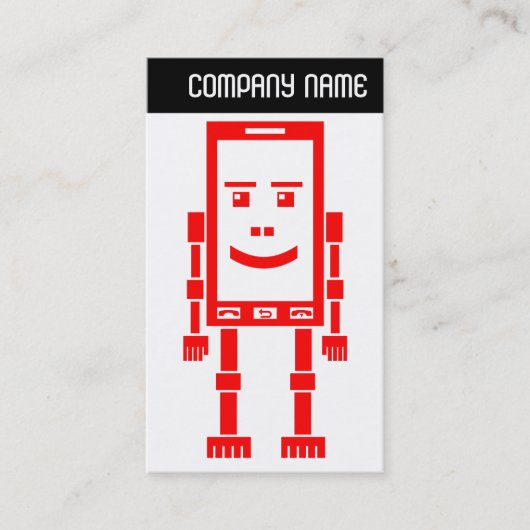 V Header - Robo-Phone - Rood Visitekaartje (Voorkant)