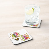 V houdt van K op Wit Onderzetter met hart (Rechterzijde)