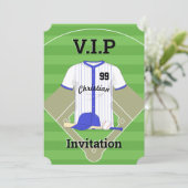 V.I.P Baseball Birthday blue Kaart (Staand voorkant)