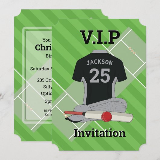 V.I.P Cricket (BLSL) Verjaardagsfeest Kaart (Voorkant / Achterkant)