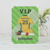 V.I.P Cricket (GGR) Birthday Party Kaart (Staand voorkant)