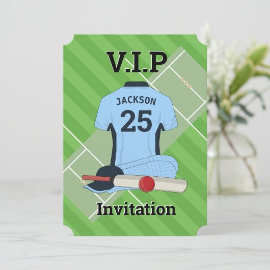 V.I.P Cricket (LBDB) Verjaardagsfeest Kaart (Staand voorkant)