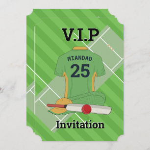 V.I.P Cricket (LGY) Birthday Party Kaart