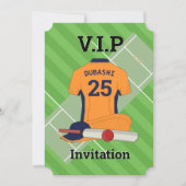 V.I.P. Cricket (oranje) Birthday Party Kaart (Voorkant)