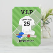 V.I.P Cricket verjaardagsfeestje Kaart (Staand voorkant)
