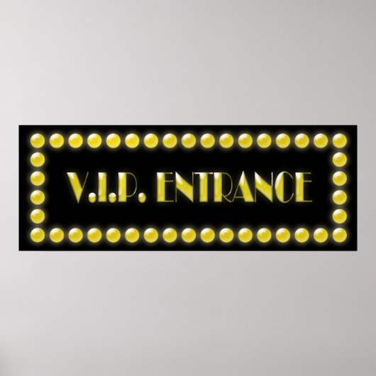 V.I.P. Entrance Sign Hollywood Lights Poster (Voorkant)