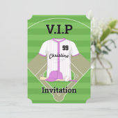 V.I.P Honkbal Verjaardag roze Kaart (Staand voorkant)