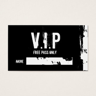 V.I.P, I, I, GRATIS PAS ALLEEN, NAAM, _, _ VISITEKAARTJES
