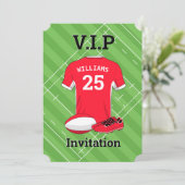 V.I.P Rugby (RED) Verjaardagsfeest Kaart (Staand voorkant)