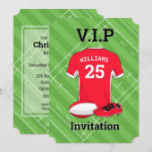 V.I.P Rugby (RED) Verjaardagsfeest Kaart (Voorkant / Achterkant)