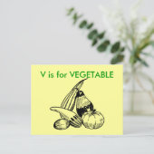 "V" is bestemd voor een glasvezelalfabet-fiets Briefkaart (Staand voorkant)
