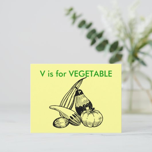 "V" is bestemd voor een glasvezelalfabet-fiets Briefkaart (Staand voorkant)