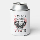 V is for Valentine, V-Twin Motorcycle. Biker Blikjeskoeler (Blikje Achterkant)
