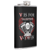 V is for Valentine, V-Twin Motorcycle. Biker Heupfles (Rechts)