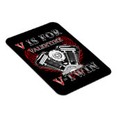 V is for Valentine, V-Twin Motorcycle. Biker Magneet (Rechterzijde)