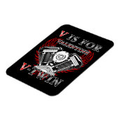 V is for Valentine, V-Twin Motorcycle. Biker Magneet (Linkerzijde)