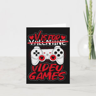 V Is For Valentine Video Game T-shirt Kaart